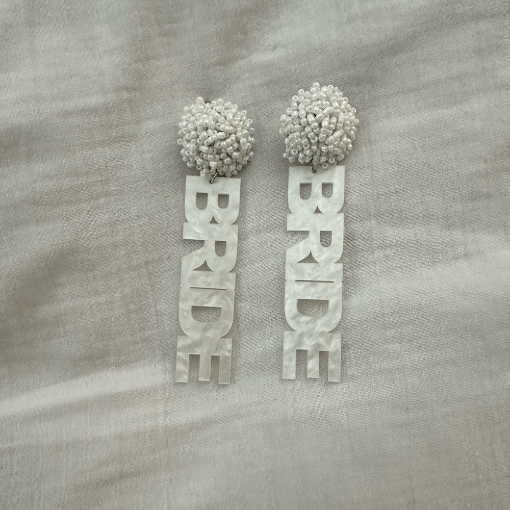 White Bride Earrings